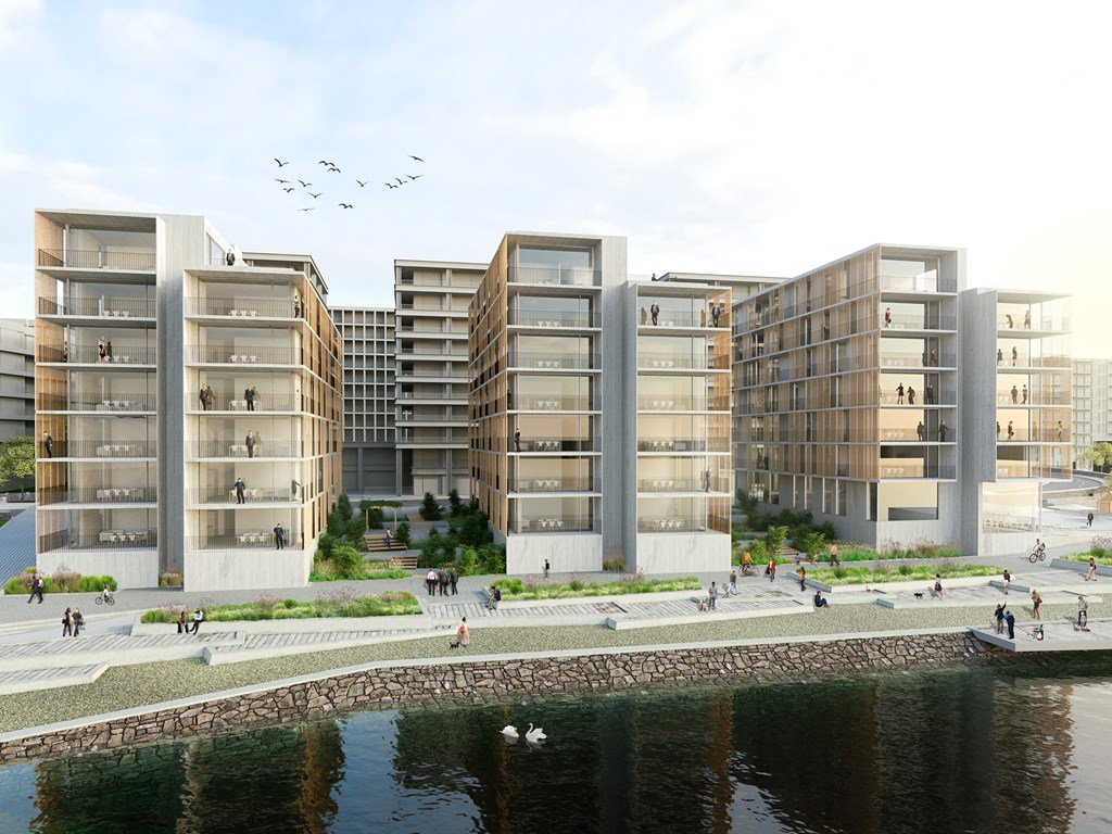 visualisering av primus - ett projekt med lägenheter med bostadsrätt på lilla essingen stockholm